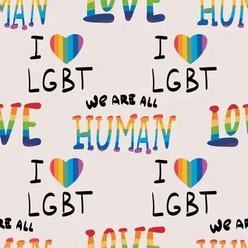 Seamless pattern LGBTQ Pride Parade Set. Vector illustration of a gay pride Stockillustratie
