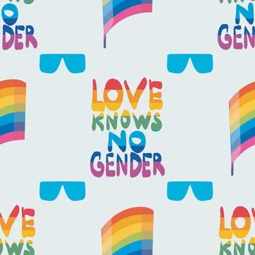 Seamless pattern LGBTQ Pride Parade Set. Vector illustration of a gay pride 库存插图