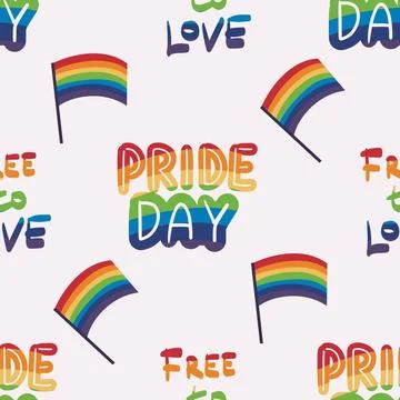 Seamless pattern LGBTQ Pride Parade Set. Vector illustration of a gay pride 스톡 일러스트