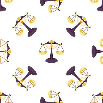 Seamless pattern with libra zodiac sign representing balance, harmony, and Stock-Illustration