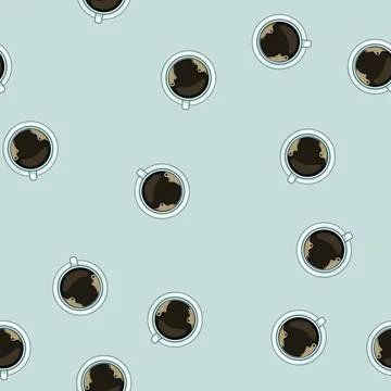Seamless pattern lid coffee cup top cartoon vector Stock Illustration