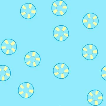 Seamless pattern lifesaver inflatable ring cartoon vector Stock Illustration