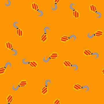 Seamless pattern lifting crane hook cartoon vector Illustrazione stock