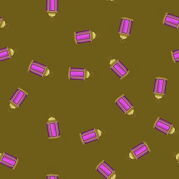 Seamless pattern light arabic lantern cartoon vector Stockillustratie