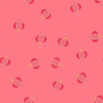 Seamless pattern light asian lantern cartoon vector Illustrazione stock