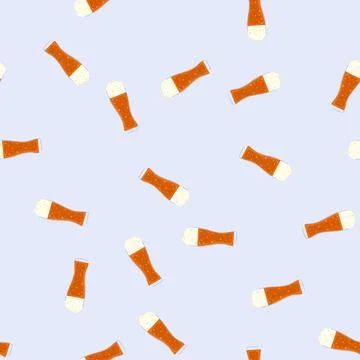 Seamless pattern light beer glass cartoon vector Illustrazione stock
