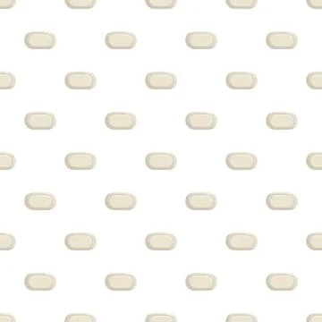Seamless pattern with light beige oval soap bars Stock Illustration