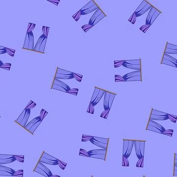 Seamless pattern light blackout curtains cartoon vector Illustrazione stock