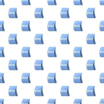 Seamless pattern with light blue brand labels Stock Illustration