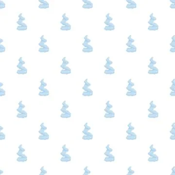Seamless pattern with light blue cartoon clouds Stock Illustration