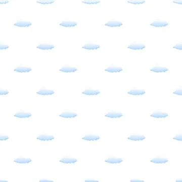 Seamless pattern with light blue cartoon clouds Stock Illustration