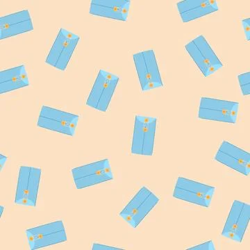 Seamless pattern light blue closed envelope securing important documents Stock Illustration