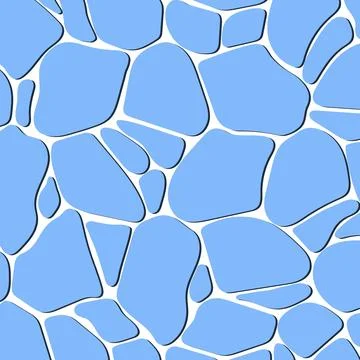 Seamless pattern of light blue irregular shapes Stock Illustration