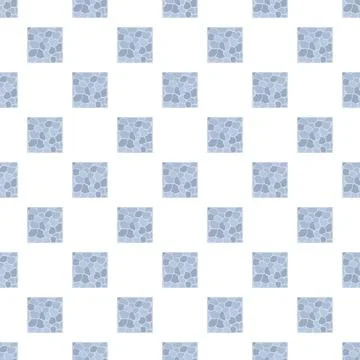 Seamless pattern with light blue stone tiles Stock Illustration