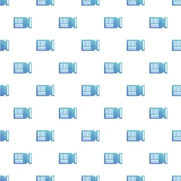 Seamless pattern with light blue tickets and barcodes Stock Illustration