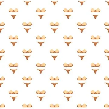 Seamless pattern with light brown bikini sets Stockillustratie