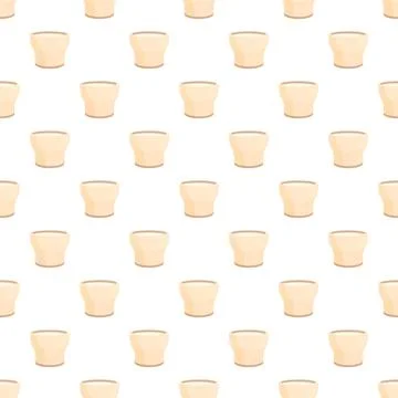 Seamless pattern with light brown ceramic pots Stock Illustration