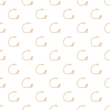 Seamless pattern with a light brown ear headset イラスト素材