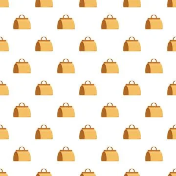 Seamless pattern with light brown paper bags on white background Illustrazione stock