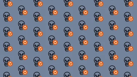 Seamless Pattern of Light Bulb Icons with Gear Symbol. Stock Footage 325386540