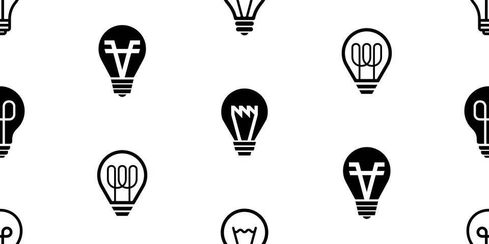 Seamless pattern with Light bulb Stock Illustration
