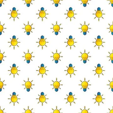 Seamless pattern with light bulbs up and down Stock Illustration
