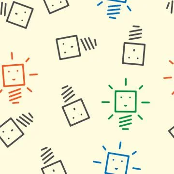 Seamless pattern light bulbs Stock Illustration