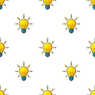 Seamless pattern with light bulbs Stock Illustration