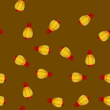 Seamless pattern light chinese lamp cartoon vector Illustrazione stock