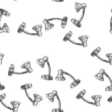 Seamless pattern light desk lamp sketch hand drawn 스톡 일러스트