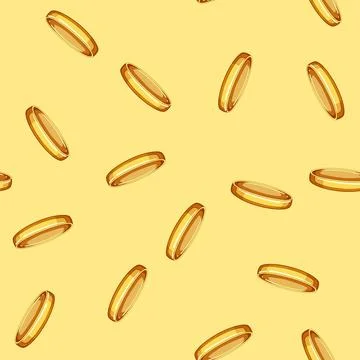 Seamless pattern light golden ring cartoon vector Stock Illustration