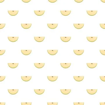 Seamless pattern with light green apple slices Stock Illustration