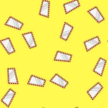 Seamless pattern light makeup mirror frame cartoon vector Stock Illustration