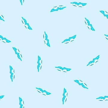 Seamless pattern light ocean waves cartoon vector Stock Illustration
