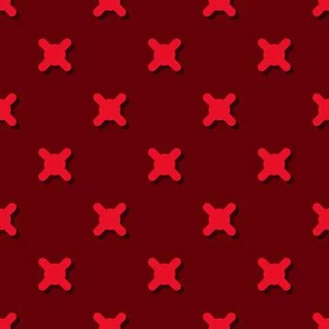 Seamless pattern of light red abstract geometric shapes casting a shadow on.. Stock Illustration