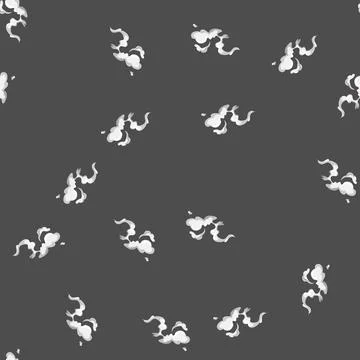 Seamless pattern light smoke cloud cartoon vector Stock Illustration
