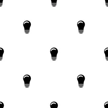 Seamless pattern with lightbulb icon on white background. Idea sign. Vector. Stock Illustration