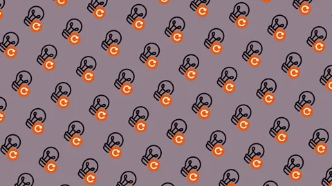 Seamless Pattern of Lightbulbs with Glowing Orange Centers. Stock Footage 325386828