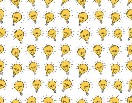 Seamless Pattern with Lightbulbs Illustrazione stock