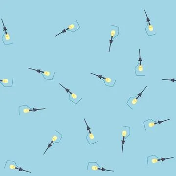 Seamless pattern lighting pedant lights cartoon vector Stock Illustration