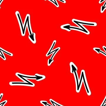 Seamless pattern with Lightning on a red backdrop イラスト素材