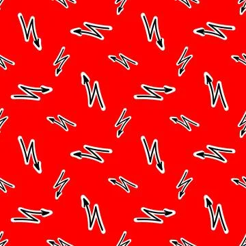 Seamless pattern with Lightning on a red backdrop 스톡 일러스트
