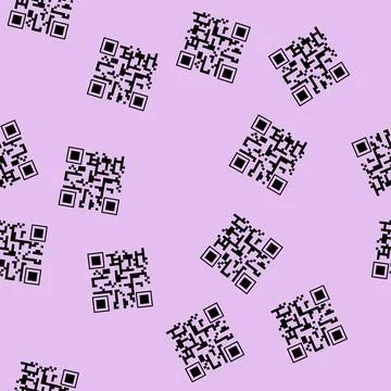 Seamless pattern lights qr code label cartoon vector Stock Illustration