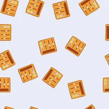 Seamless pattern lights retro control panel cartoon vector イラスト素材
