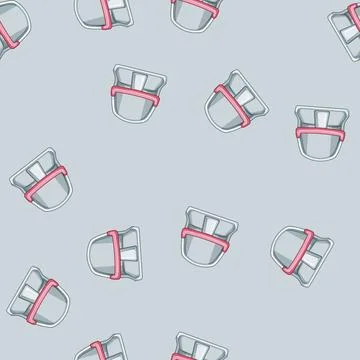 Seamless pattern lightweight bath seat baby cartoon vector Illustrazione stock