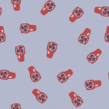 Seamless pattern lightweight hand electric fan cartoon vector Illustrazione stock