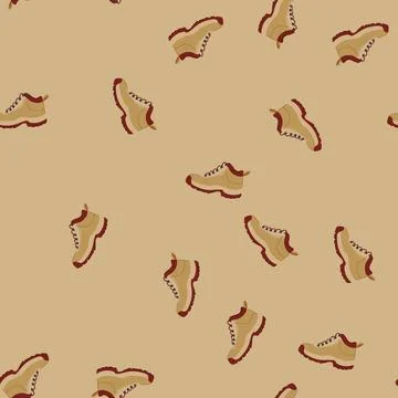 Seamless pattern lightweight hiking boots male cartoon vector Ilustração Stock