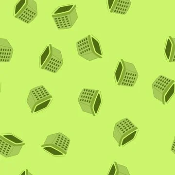 Seamless pattern lightweight laundry basket plastic cartoon vector Stock Illustration