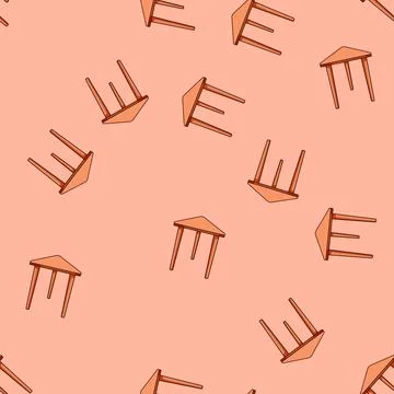 Seamless pattern lightweight plastic table cartoon vector Stock Illustration