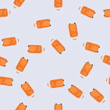 Seamless pattern lightweight rolling luggage cartoon vector イラスト素材